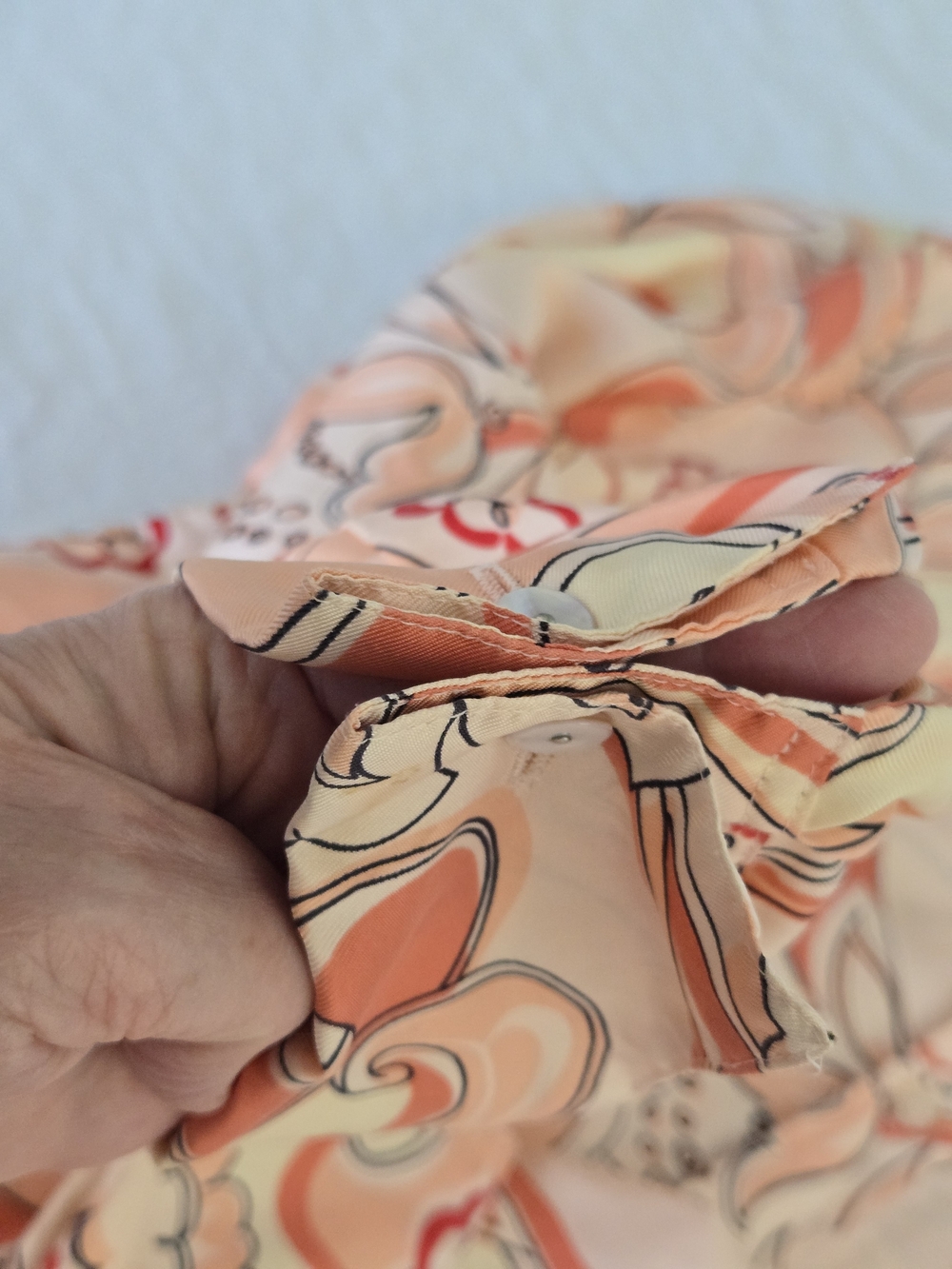 Studio JPR Vintage 1990s Pure Silk Blouse Peach Coral Paisley - Picture 9 of 10